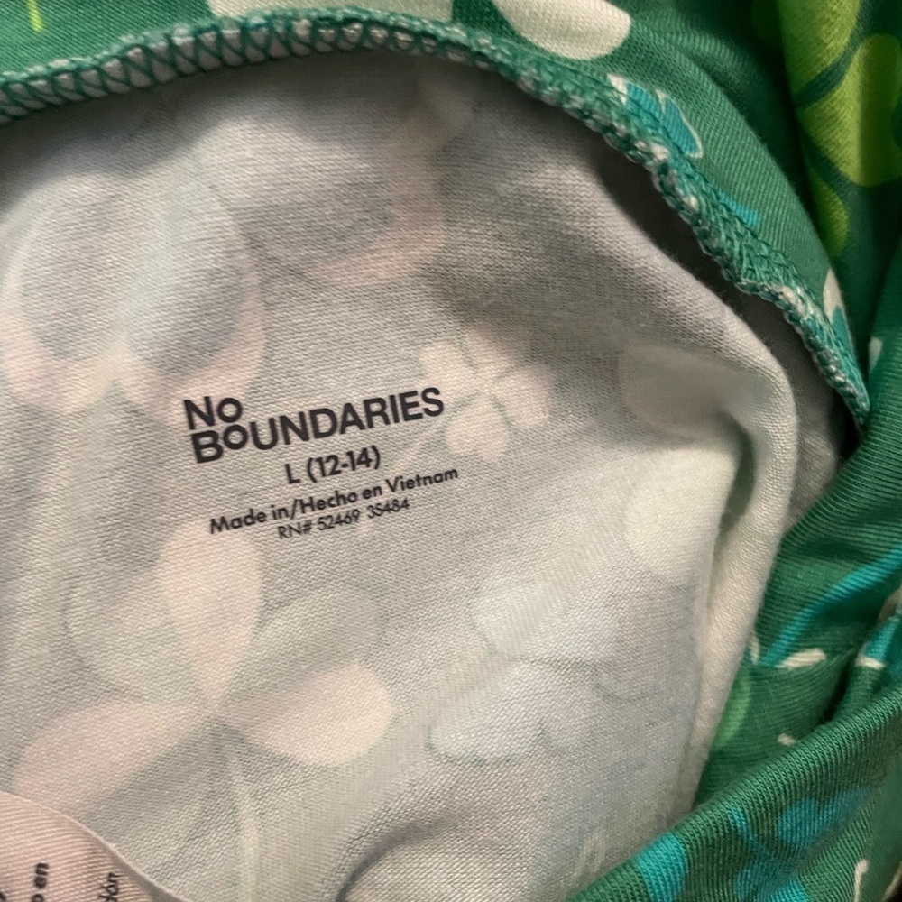 No Boundaries Green and White Shamrock Leggings size L 12/14 - Picture 4 of 4